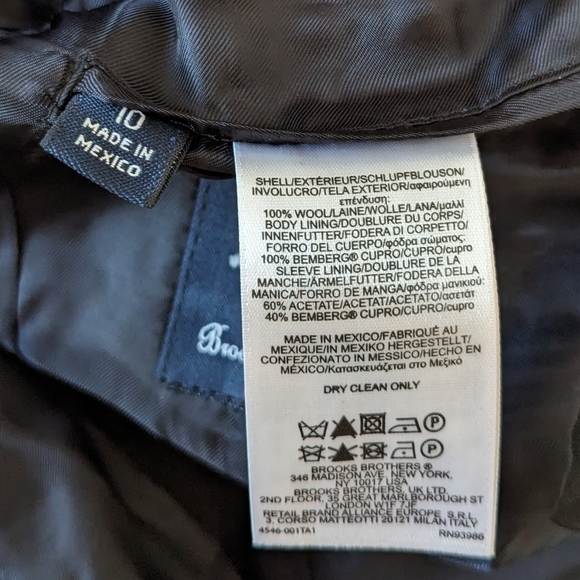 Brooks Brothers Boys Blazer Suit Jacket 100% Wool Black 10 Formal Holiday Event - Picture 4 of 7